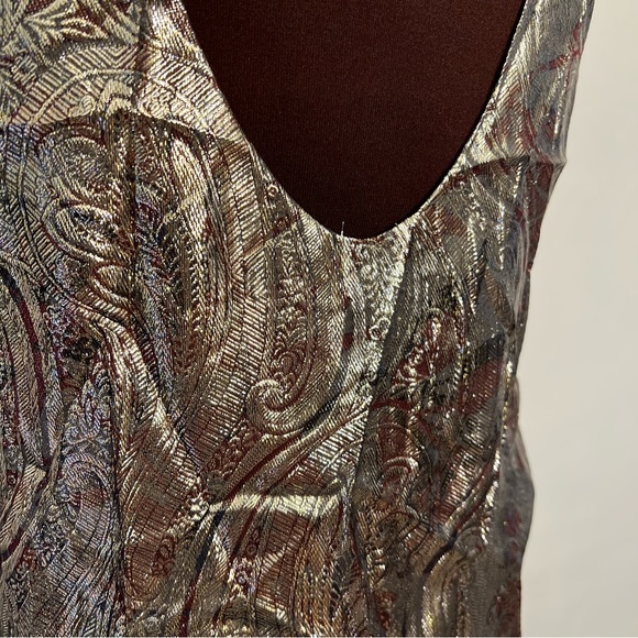 J. Crew Cate Cami Gold Top Tank Metallic paisley, NWT, Size 2 - Picture 8 of 9